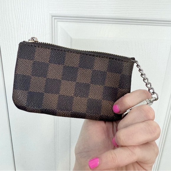 Checkered Brown DAISY ROSE Key Change Pouch AS IS - Picture 6 of 10